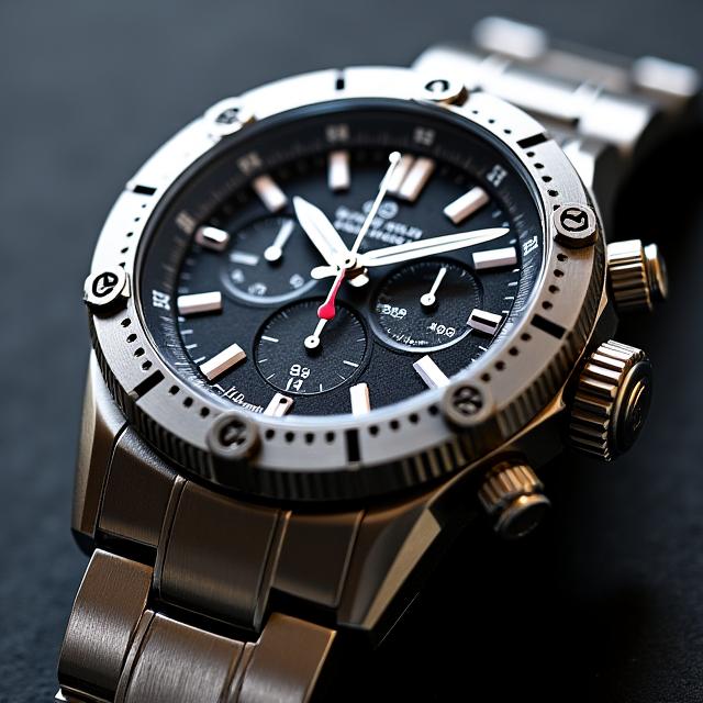 Ein robuster sportlicher Chronograph mit Edelstahlarmband.